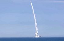 پرتاب موشک کروز از یک کشتی جنگی روسیه