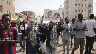 متظاهرون سودانيون مناهضون للجيش في الخرطوم. 2022/09/29