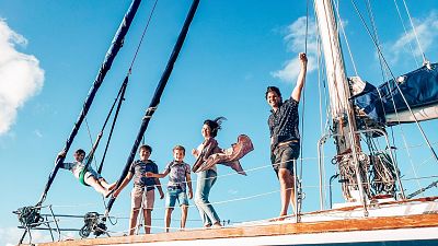 The Carey family set sail five years ago. The Carey family set sail five years ago.
