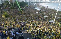 President Jair Bolsonaro delivers a speech to supporters at Copacabana beach during the independence bicentennial celebrations in Rio de Janeiro, Brazil, 7 Sept 2022