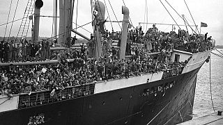 El transatlántico de Barcelona, Habana, atracó en Southampton, Inglaterra, el 23 de mayo de 1937