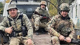 Ukrán katonák Herszonban, közel a fronthoz, egyikükkel készítettünk interjút
