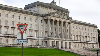 مبنى البرلمان في مقر جمعية أيرلندا الشمالية، في بلفاست أيرلندا الشمالية