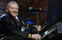 Jerry Lee Lewis performs during Farm Aid 2008