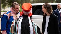 Finnish PM Sanna Marin meets Sámi Parliament leaders in Inari, 17 June 2022