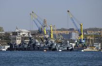 سفن حربية روسية تابعة لأسطول البحر الأسود في شبه جزيرة القرم 