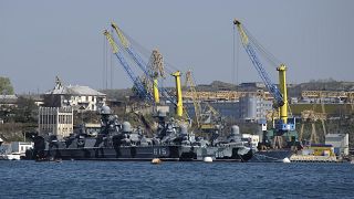 سفن حربية روسية تابعة لأسطول البحر الأسود في شبه جزيرة القرم 