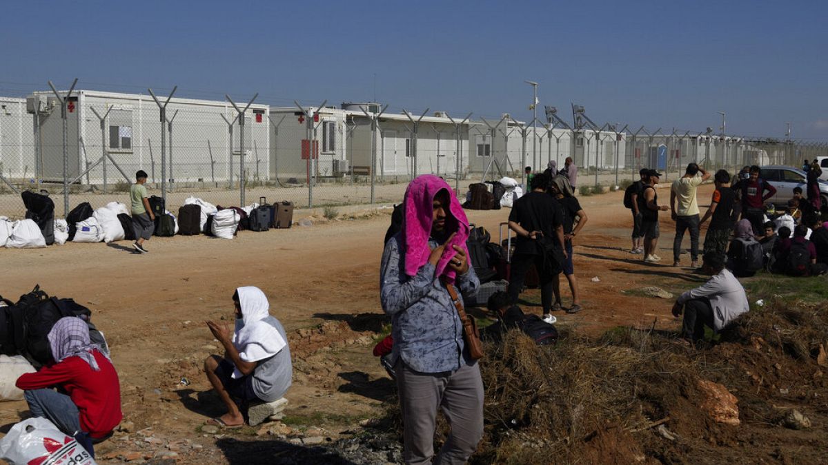 Campamento donde se produjeron los disturbios en Chipre