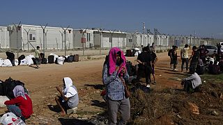 Campamento donde se produjeron los disturbios en Chipre