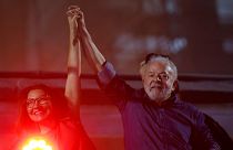 Lula et sa femme célébrant sa victoire, à Sao Paolo, le 30 octobre 2022