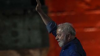 Лула да Силва на митинге после оглашения результатов выборов