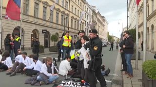 L'équipe de "Scientist Rebellion" dans les rues de Munich, le 31 octobre 2022