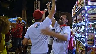 Lula supporters celebrating his narrow election victory