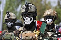 New Afghan Army special forces members attend their graduation ceremony after a three-month training programme in Kabul, Afghanistan, Saturday, July 17, 2021.  