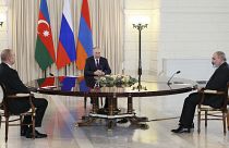 Встреча Владимира Путина, Никола Пашиняна и Ильхама Алиева в Сочи