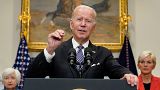President Joe Biden speaks about gas prices and oil companies profits in the White House. 