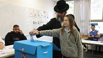 Ultra Orthodox Jews vote during Israel elections in Jerusalem, Tuesday, Nov. 1, 2022.