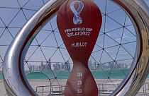 ساعة للعد التنازلي على الواجهة البحرية في الدوحة، قطر، الثلاثاء 29 مارس 2022