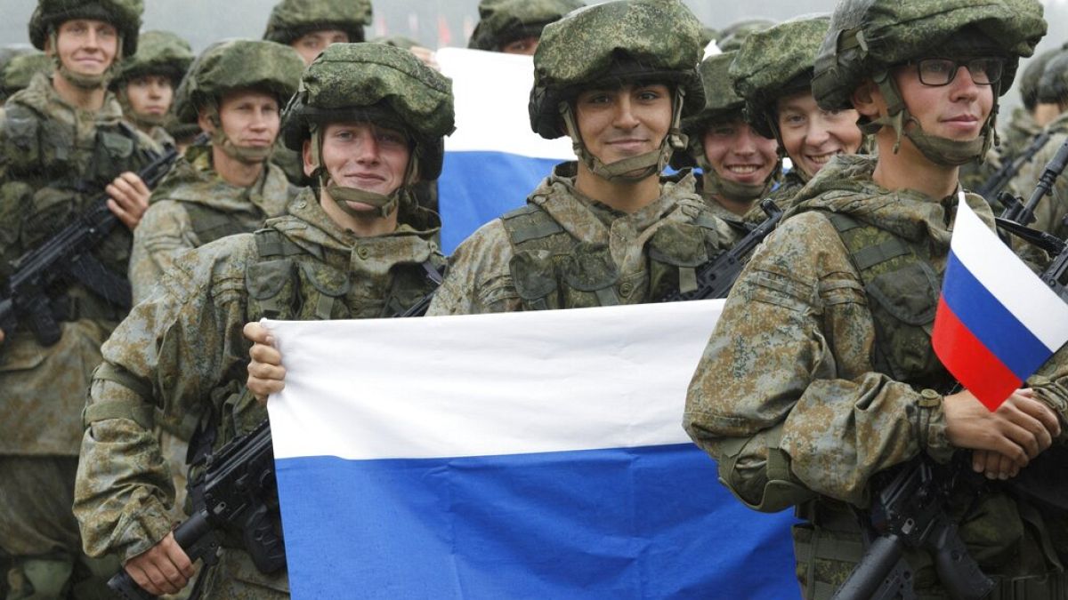 ARCHIVES : Recrues militaires russes lors d'exercices d'entrainement au Belarus - le 09/09/2021