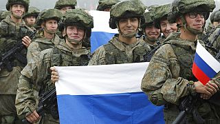 ARCHIVES : Recrues militaires russes lors d'exercices d'entrainement au Belarus - le 09/09/2021
