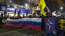 Sırbistan'ın başkenti Belgrat'ta Mart 2022'de düzenlenen Rusya'ya destek yürüyüşü / Arşiv