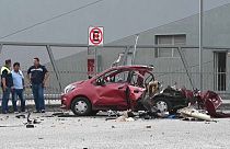 Estado de un coche tras uno de los atentados