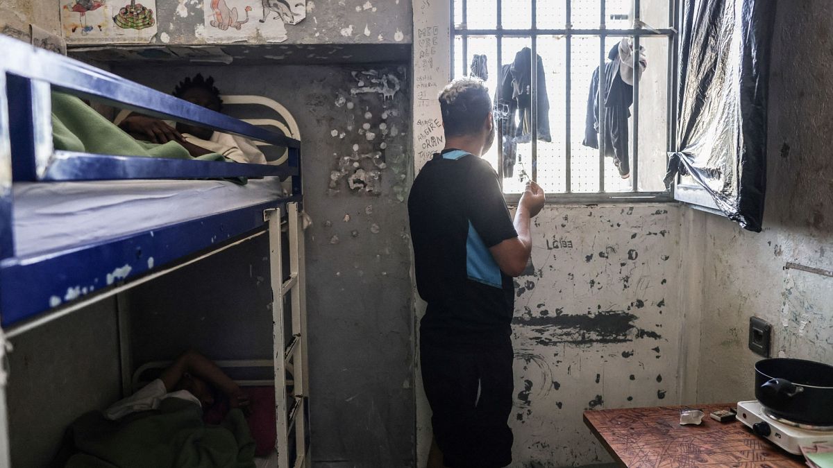 Détenu dans une cellule de la prison de Gradigan, près de Bordeaux, le 3 octobre 2022