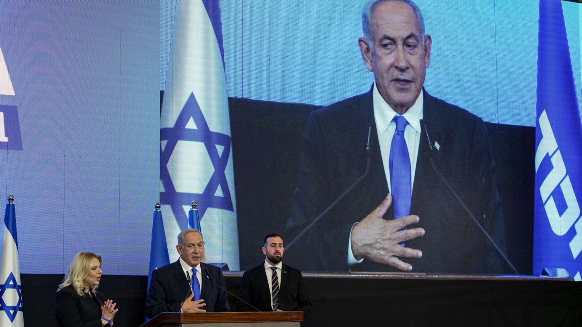 Benjamin Netanyahu, a győztes Likud vezetője a választás éjszakáján