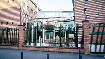 The entrance of the China embassy in the Netherlands in The Hague.