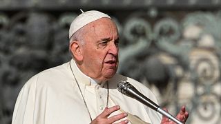 Pope Francis speaks during the weekly general audience on September 28, 2022