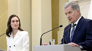 Sanna Marin finn miniszterelnök és Sauli Niinisto köztársasági elnök