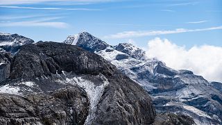Mont Perdu's summit under the snow. The Pyrenees glacier is set to melt by 2050 due to climate change.