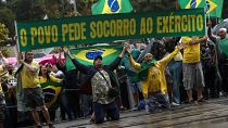 Bolsonaro için yapılan protestolardan bir görüntü
