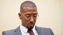 Jerome Boateng, pictured in the Munich I Regional Court, currently plays for French side Olympique Lyonnais.