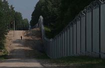 Valla en la frontera entre Polonia y Bielorrusia