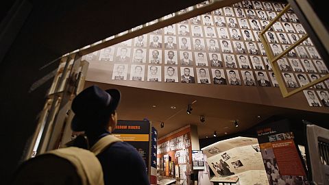 Freedom riders portraits at the Mississippi Civil Rights Museum.