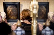 Эскиз "Воздвижение креста" кисти Рембрандта
