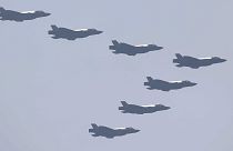 F-35A sud-coréens en patrouille non loin de la base de Gyeryong, le 29 septembre 2022