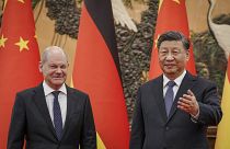 الرئيس الصيني شي جين بينغ والمستشار الألماني أولاف شولتس في بكين الجمعة 4 تشرين الثاني/نوفمبر