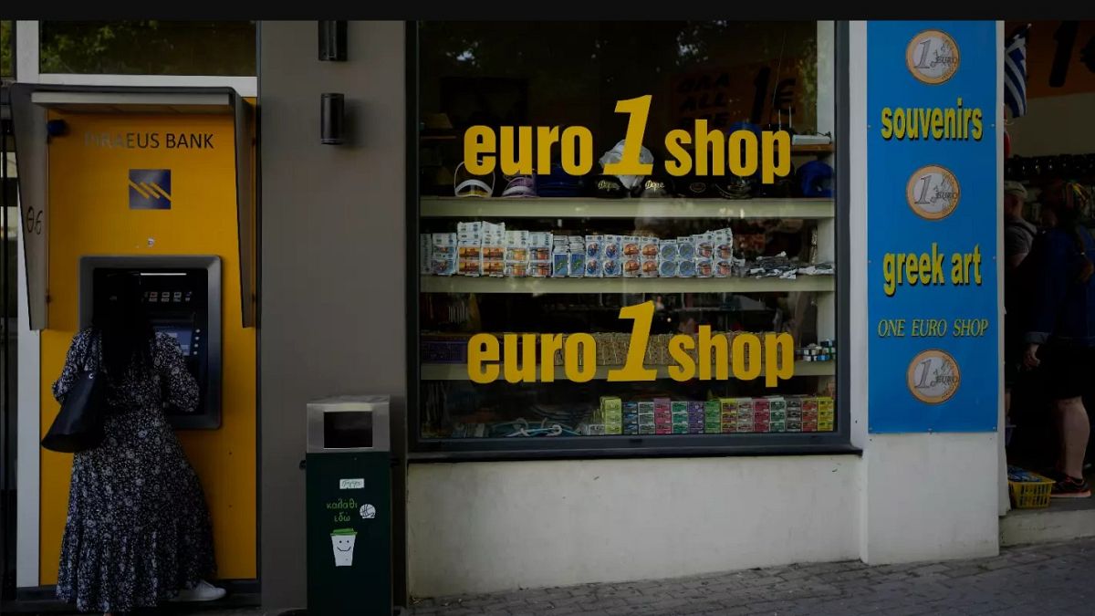 Ein Ein-Euro-Geschäft in Griechenland