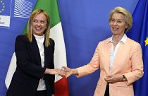 Az Európai Bizottság elnöke, Ursula von der Leyen fogadja Giorgia Melonit