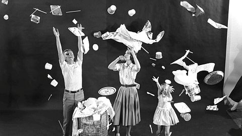 A photo by Peter Stackpole, staged to illustrate an article on ‘Throwaway Living’ for LIFE Magazine
