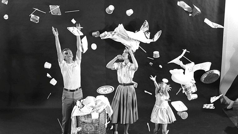 A photo by Peter Stackpole, staged to illustrate an article on ‘Throwaway Living’ for LIFE Magazine