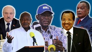 De g. à dr. : A. Loukachenko, Y. Museveni, T. Obiang Nguema, P. Biya et D. Sassou Nguesso - archives