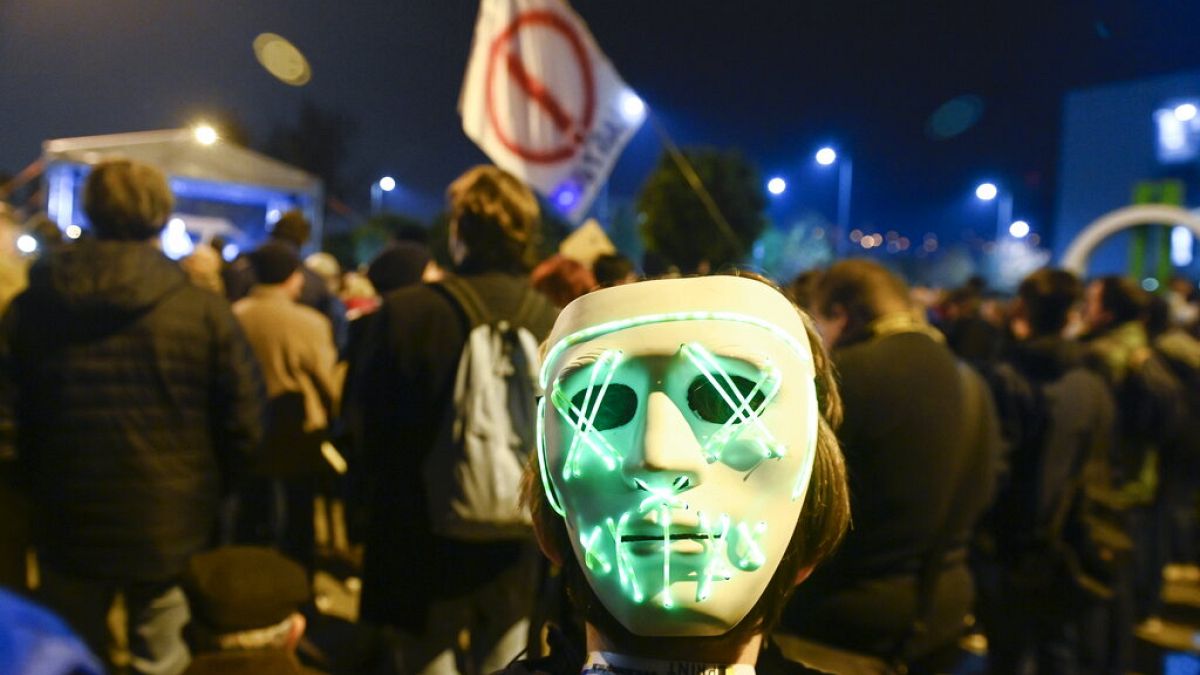 Протестующие в Будапеште