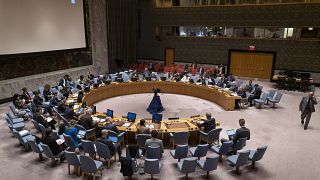 Les membres du Conseil de sécurité réunis en urgence au siège des Nations Unies à New York, le lundi 31 octobre 2022. 