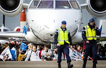 Protesto no Aeroporto de Schiphol