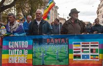 Az Európa a Békéért nevű szervezet tüntetése Rómában 2022. november 5-én