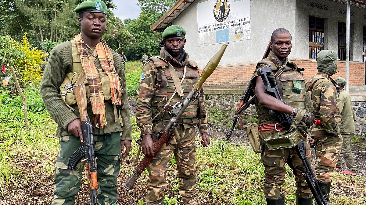 أفراد من القوات المسلحة في الكونغو الديمقراطية في غوما في منطقة شمال كيفو