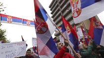 Акция протеста этнических сербов в Косове